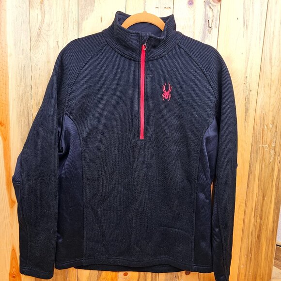 Spyder Outbound 1/4 Zip Sweater Jacket Black Size L - Picture 1 of 6